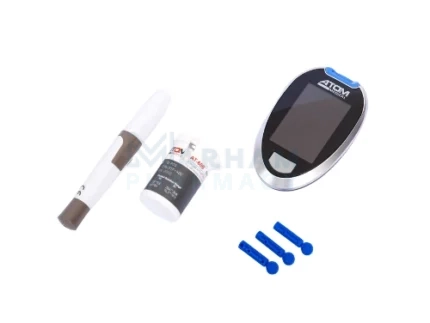 Atom AT-600 glucometer with accessories